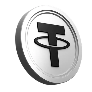 Tether USDT coin graphic within the platform's information section